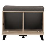 Mobile da Ingresso Marrone Rovere Nero un Ripiano Un'anta 68x35x52.5h cm, 2 Vani - Lainate