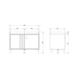 Mobile da Ingresso Marrone Rovere Nodi Grigio Scuro un Ripiano 2 Ante 80x40x52h cm, con Piedini, Comoda Seduta - Lalom