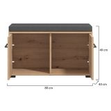 Mobile da Ingresso Marrone Rovere Nodi Grigio Scuro un Ripiano Apertura Battente 80x40x49h cm, 2 Ante - Pincara