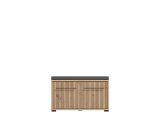 Mobile da Ingresso Marrone Rovere Nodi Grigio Scuro un Ripiano Apertura Battente 80x40x49h cm, 2 Ante - Pincara