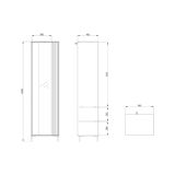 Mobile da Ingresso Marrone Rovere Nodi Nero Specchio Incluso 2 Ripiani 193x55x40h cm, Appendiabiti - Apia