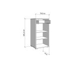 Mobile da Ingresso Marrone Rovere Nodi Nero un Cassetto 2 Ripiani 54.5x40x101.5h cm, Un'anta - Pincara