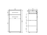 Mobile da Ingresso Marrone Rovere Nodi Nero un Cassetto 2 Ripiani 54.5x40x101.5h cm, Un'anta - Pincara