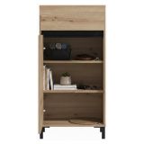 Mobile da Ingresso Marrone Rovere Nodi Nero un Cassetto 2 Ripiani 54.5x40x109.5h cm, Un&#039;anta - Pollenza
