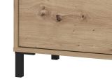 Mobile da Ingresso Marrone Rovere Nodi Nero un Cassetto 2 Ripiani 54.5x40x109.5h cm, Un'anta - Pollenza