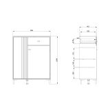 Mobile da Ingresso Marrone Rovere Nodi Nero un Cassetto 4 Ripiani 87x40x110h cm, 2 Ante - Hanga