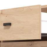 Mobile da Ingresso Marrone Rovere Nodi Nero un Cassetto 4 Ripiani 87x40x110h cm, 2 Ante - Hanga