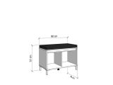 Mobile da Ingresso Marrone Rovere Nodi Nero un Ripiano 2 Ante 80x40x57h cm, 2 Vani - Varmo