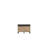 Mobile da Ingresso Marrone Rovere Nodi Nero un Ripiano 2 Ante 80x40x57h cm, 2 Vani - Varmo