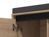 Mobile da Ingresso Marrone Rovere Nodi Nero un Ripiano 2 Ante 80x40x57h cm, 2 Vani - Varmo