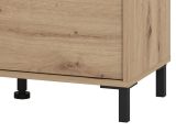 Mobile da Ingresso Marrone Rovere Nodi Nero un Ripiano 2 Ante 80x40x57h cm, 2 Vani - Varmo
