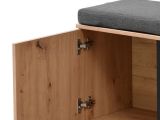 Mobile da Ingresso Marrone Rovere Nodi Nero un Ripiano 2 Ante 84.5x35x59.5h cm, 2 Vani - Roascio