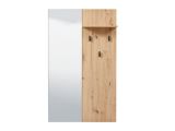 Mobile da Ingresso Marrone Rovere Nodi Specchio Incluso un Ripiano 79x19.5x132h cm, Appendiabiti - Lanze