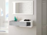 Mobile da ingresso moderno sospeso con cassetto bianco e cemento 95x19h cm - Arty