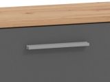 Mobile da Ingresso Nero Antracite Marrone Rovere Nodi Specchio Incluso 3 Ripiani 91.5x28x202h cm, Appendiabiti - Viggiano
