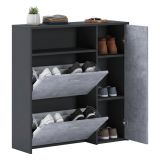 Mobile da ingresso Scultore, 92x27h94 cm, Antracite e Cemento