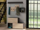 Mobile da ingresso sospeso 2 ante antracite e rovere 120x76h cm - Libeccio