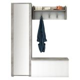 Mobile da ingresso sospeso 2 ante bianco e cemento 90x45h cm - Tanzanite