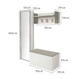 Mobile da ingresso sospeso 2 ante bianco e cemento 90x45h cm - Tanzanite
