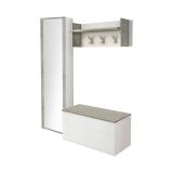 Mobile da ingresso sospeso 2 ante bianco e cemento 90x45h cm - Tanzanite