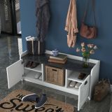 Mobile da ingresso sospeso 2 ante bianco e grigio 120x37h cm - Frank