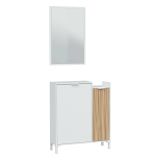 Mobile da ingresso sospeso 2 ante bianco e rovere 77x91h cm - Alambicco