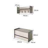 Mobile da ingresso sospeso con cassetto bianco 90x46h cm - Actinolite
