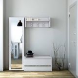Mobile da ingresso sospeso con cassetto bianco 90x46h cm - Actinolite