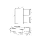 Mobile da ingresso sospeso con cassetto bianco e cemento 75x90h cm - Anro
