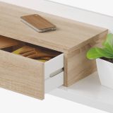Mobile da ingresso sospeso con cassetto bianco lucido e noce 75x90h cm - Anro