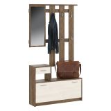 Mobile da ingresso sospeso con scarpiera bianco e quercia 100x190h cm - Garolfo