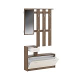 Mobile da ingresso sospeso con scarpiera bianco e quercia 100x190h cm - Garolfo