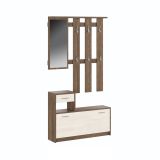 Mobile da ingresso sospeso con scarpiera bianco e quercia 100x190h cm - Garolfo