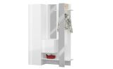 Mobile da ingresso Vilmaro, Armadietto multifunzione a 2 ante, Appendiabiti da parete con 2 specchi, 140x35h190 cm, Bianco