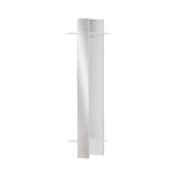 Mobile da ingresso Violantino, Armadietto multifunzione, Appendiabiti da parete con specchio, 50x35h190 cm, Bianco
