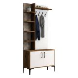 Mobile ingresso 2 ante legno e metallo noce e bianco 90x200h cm - Anja