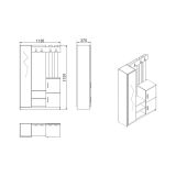 Mobile ingresso 2 ante quercia e antracite 113x179h cm - Arco