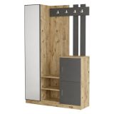 Mobile ingresso 2 ante quercia e antracite 113x179h cm - Arco