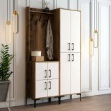 Mobile ingresso 4 ante noce e bianco 120x200h cm - Eufemia
