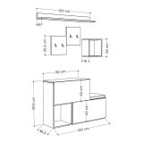 Mobile ingresso a scacchi sospeso 2 ante bianco 120x76h cm - Lariana