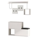 Mobile ingresso a scacchi sospeso 2 ante bianco 120x76h cm - Lariana
