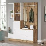 Mobile ingresso appendiabiti quercia e bianco 140x181h cm - Anumali