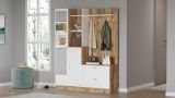 Mobile ingresso appendiabiti quercia e bianco 140x181h cm - Anumali