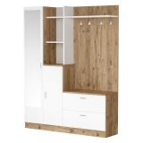Mobile ingresso appendiabiti quercia e bianco 140x181h cm - Anumali