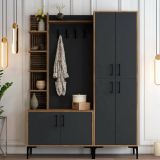 Mobile ingresso classico 4 ante noce e antracite 150x200h cm - Vivian