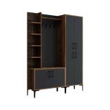 Mobile ingresso classico 4 ante noce e antracite 150x200h cm - Vivian