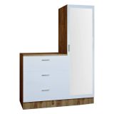Mobile ingresso con 3 cassetti quercia e bianco 60x72h cm - Jaime