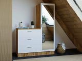 Mobile ingresso con 3 cassetti quercia e bianco 60x72h cm - Jaime