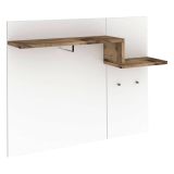 Mobile ingresso sospeso bianco lucido e acero 120x100h cm - Mugello