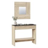 Mobile ingresso sospeso con cassetto rovere e noce 92x79h cm - Alwin